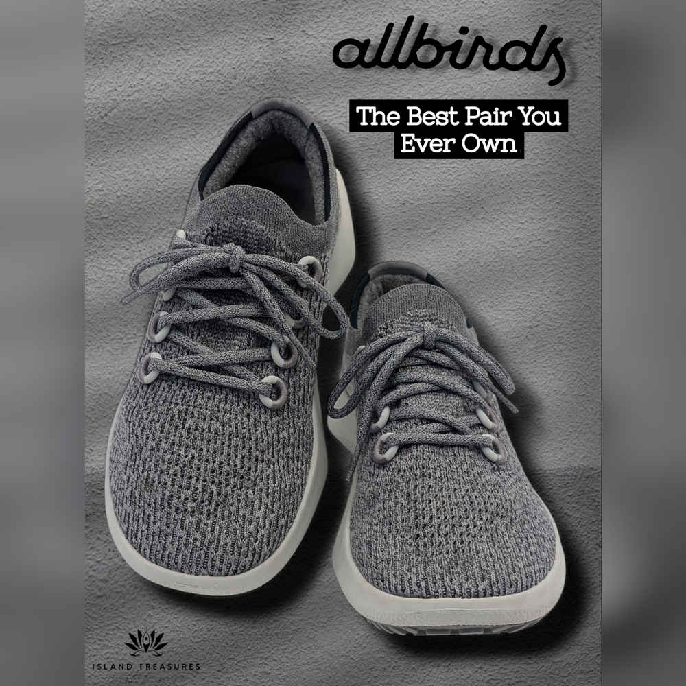Allbirds Tree Dasher2 Sz Men 8.5 Grey Tencel Knit Performance Sneaker Sweetfoam®
